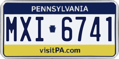 PA license plate MXI6741