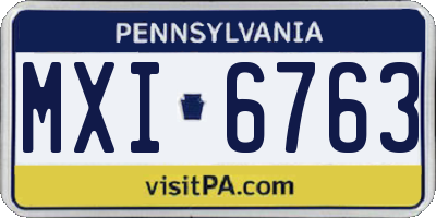 PA license plate MXI6763