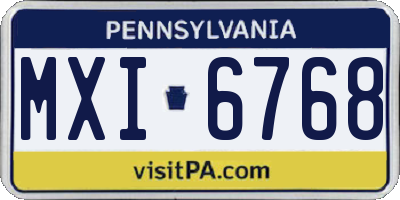 PA license plate MXI6768