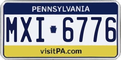 PA license plate MXI6776