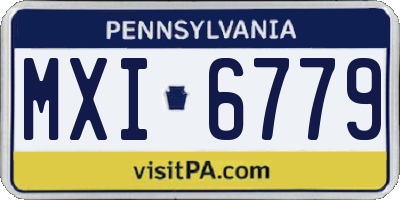 PA license plate MXI6779