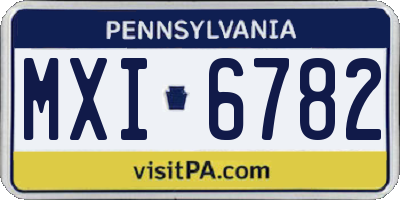 PA license plate MXI6782