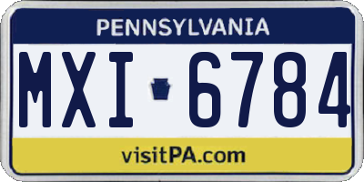 PA license plate MXI6784