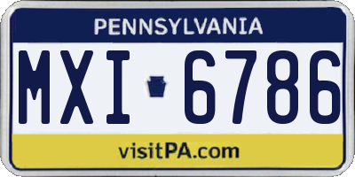 PA license plate MXI6786