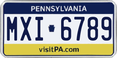 PA license plate MXI6789