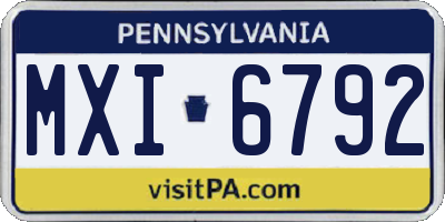 PA license plate MXI6792