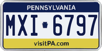 PA license plate MXI6797