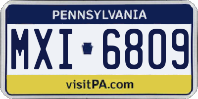PA license plate MXI6809