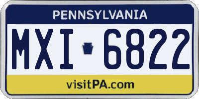 PA license plate MXI6822