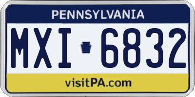 PA license plate MXI6832