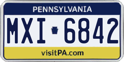 PA license plate MXI6842
