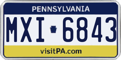 PA license plate MXI6843