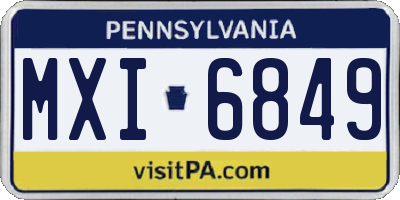 PA license plate MXI6849