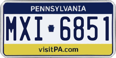 PA license plate MXI6851