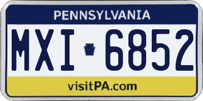 PA license plate MXI6852
