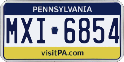 PA license plate MXI6854