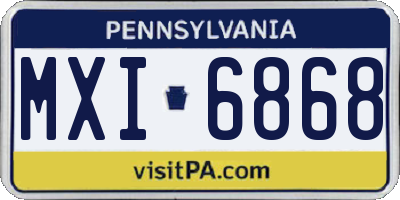 PA license plate MXI6868