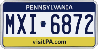 PA license plate MXI6872