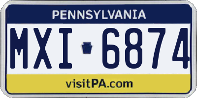 PA license plate MXI6874