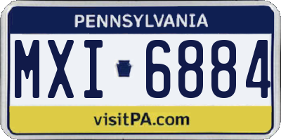PA license plate MXI6884