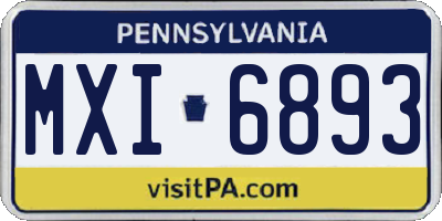 PA license plate MXI6893