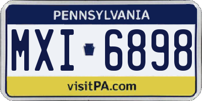 PA license plate MXI6898