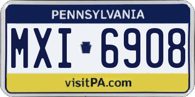 PA license plate MXI6908
