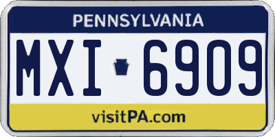 PA license plate MXI6909