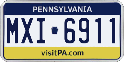 PA license plate MXI6911