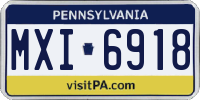 PA license plate MXI6918