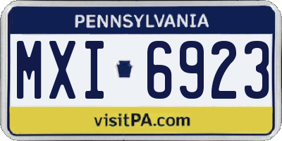 PA license plate MXI6923