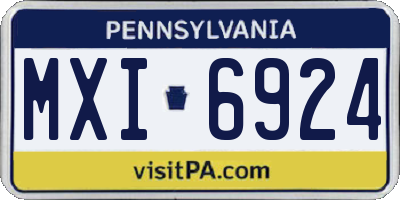 PA license plate MXI6924
