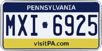 PA license plate MXI6925