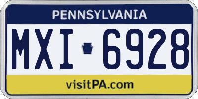 PA license plate MXI6928