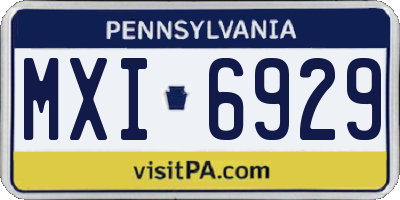 PA license plate MXI6929