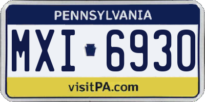 PA license plate MXI6930