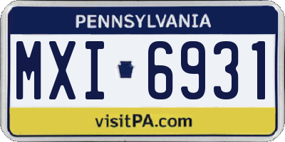 PA license plate MXI6931