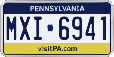 PA license plate MXI6941