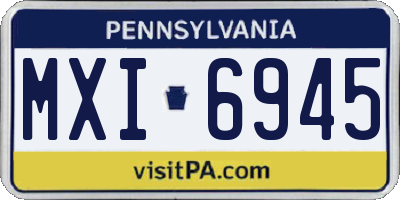 PA license plate MXI6945