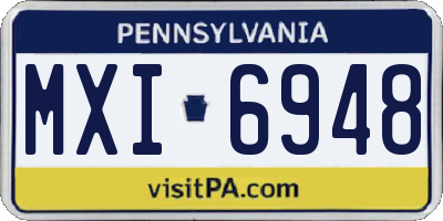 PA license plate MXI6948