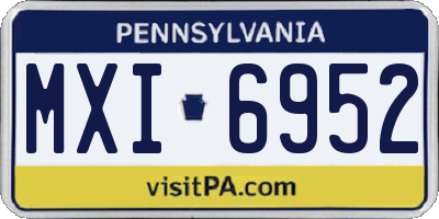 PA license plate MXI6952