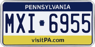 PA license plate MXI6955