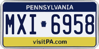 PA license plate MXI6958