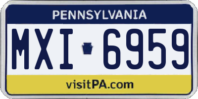 PA license plate MXI6959