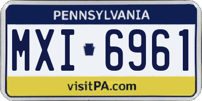 PA license plate MXI6961