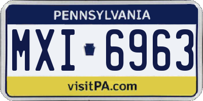 PA license plate MXI6963