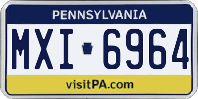 PA license plate MXI6964