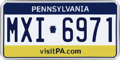 PA license plate MXI6971