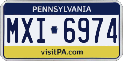 PA license plate MXI6974