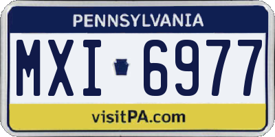 PA license plate MXI6977